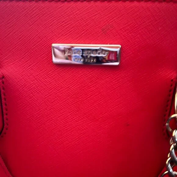 Kate Spade Crab Red Leather Laurel Way Evangelie Crossbody Satchel handbag Purse